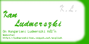 kan ludmerszki business card